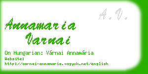 annamaria varnai business card